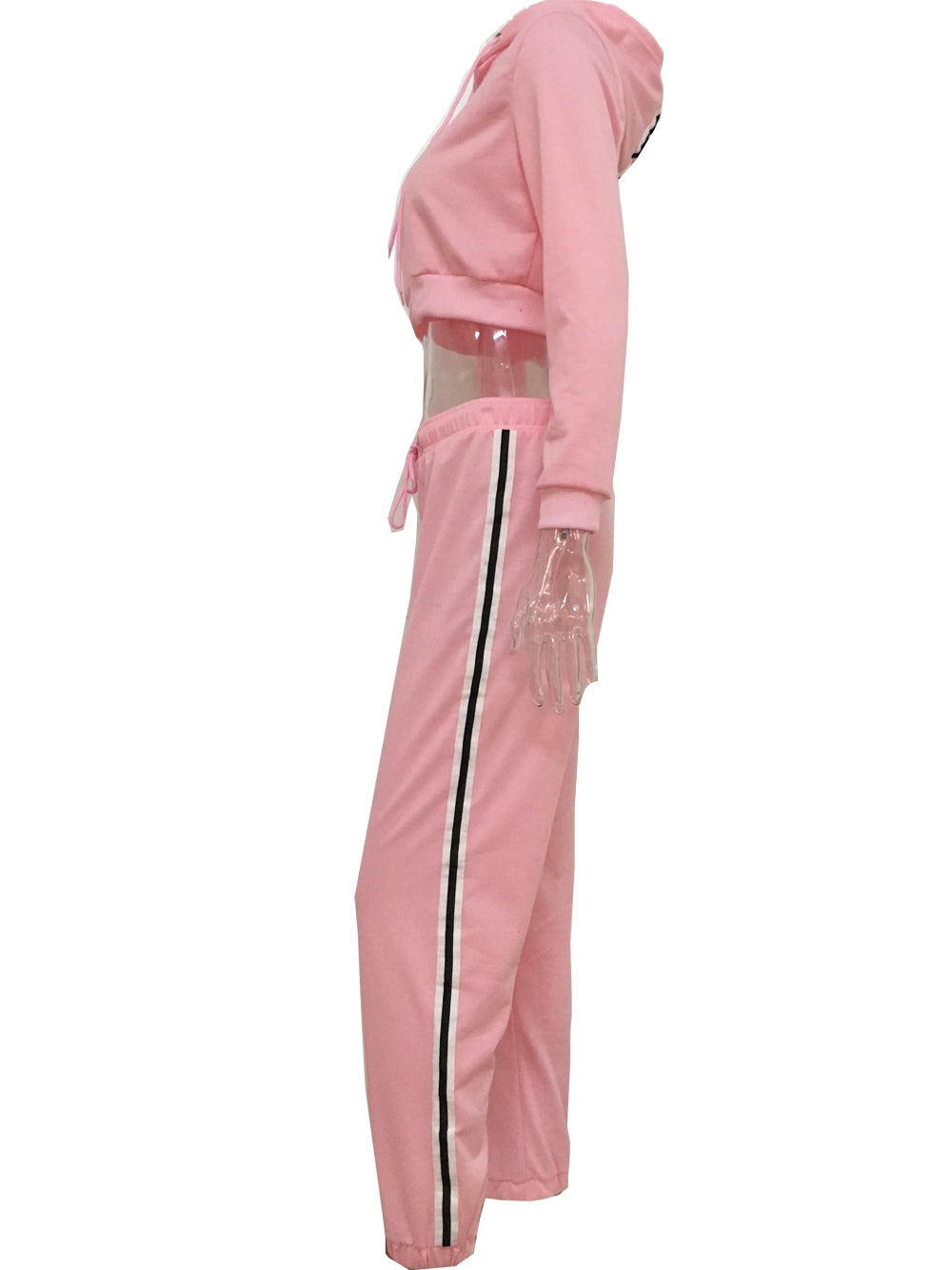 Cotton Sportswear Suit  Short Hooded Sweatshirt and Straight Pants Custom Logo Print